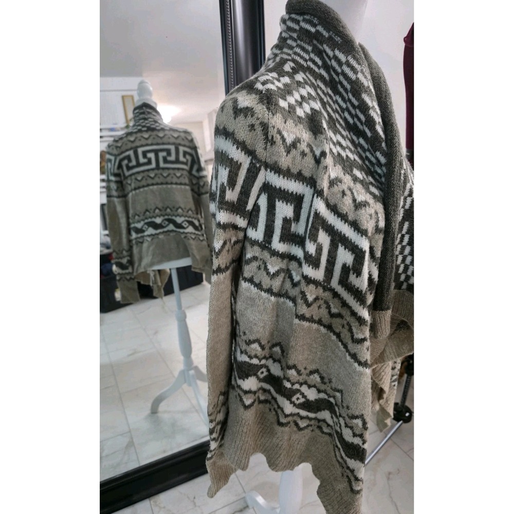 Vtg Abercrombie Fitch Artsy Tribal Knit Open Cardigan Jacket XS/S Boho Lagenlook - Picture 15 of 16